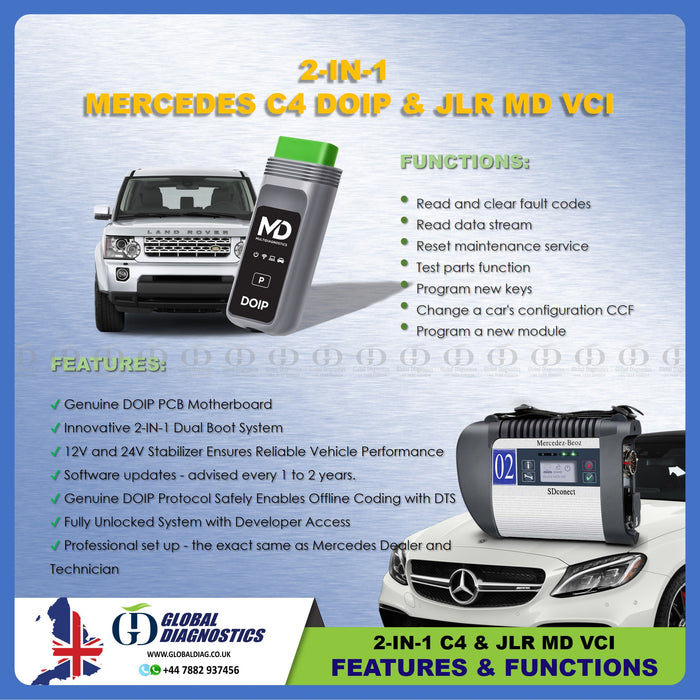 2-IN-1 MERCEDES C4 DOIP & JLR SDD MD VCI PATHFINDER FULL SYSTEM WITH FLIGHT CASE