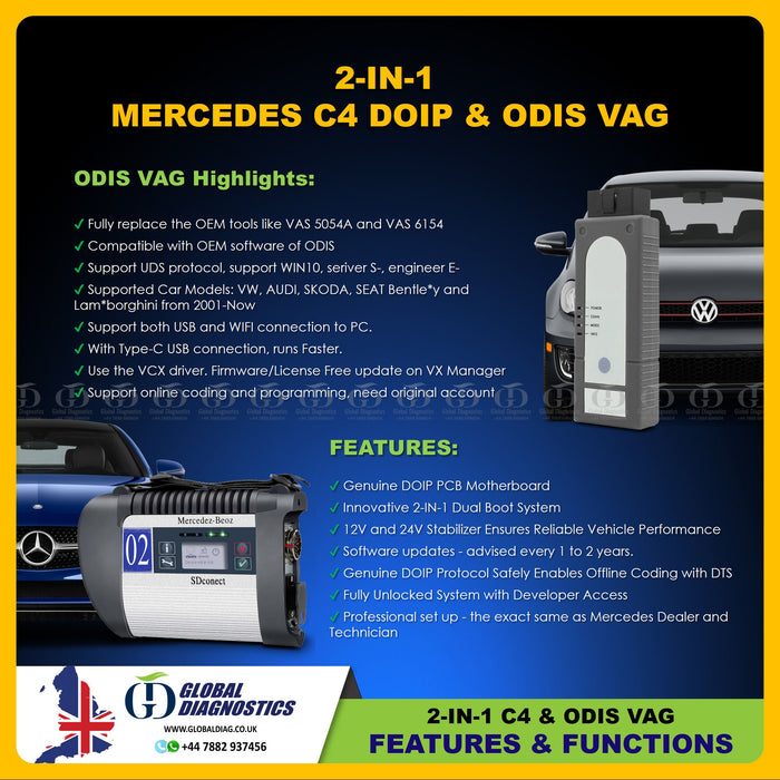 2-IN-1 MERCEDES C4 DOIP & ODIS VAG FULL SYSTEM WITH FLIGHT CASE