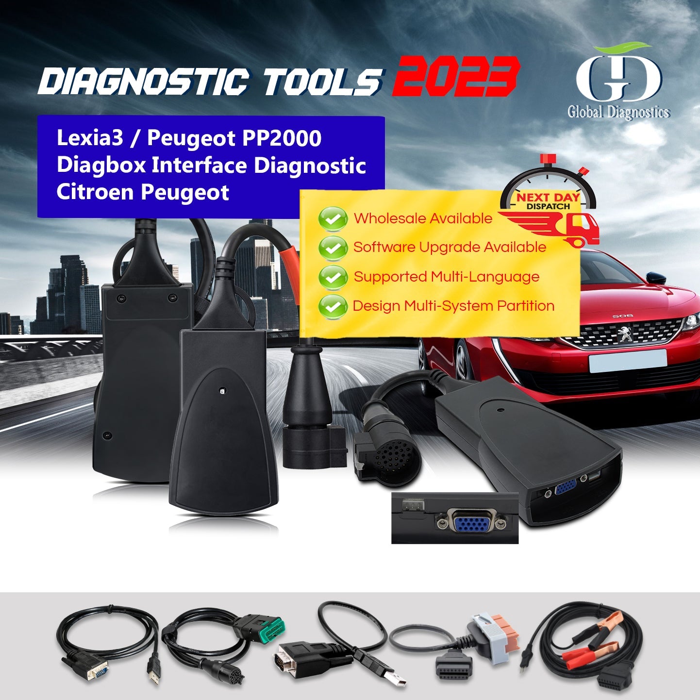 PP2000 Lexia 3 with Diagbox Citroen Peugeot Diagnostic Tool Scanner  Interface OBD