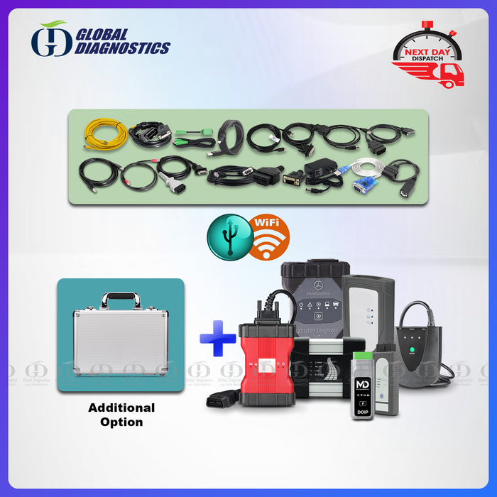 7-IN-1 MERCEDES C6 STAR XENTRY + BMW + ODIS + JLR + HONDA + TOYOTA + FORD Diagnostic Tools Full System with Flight Case
