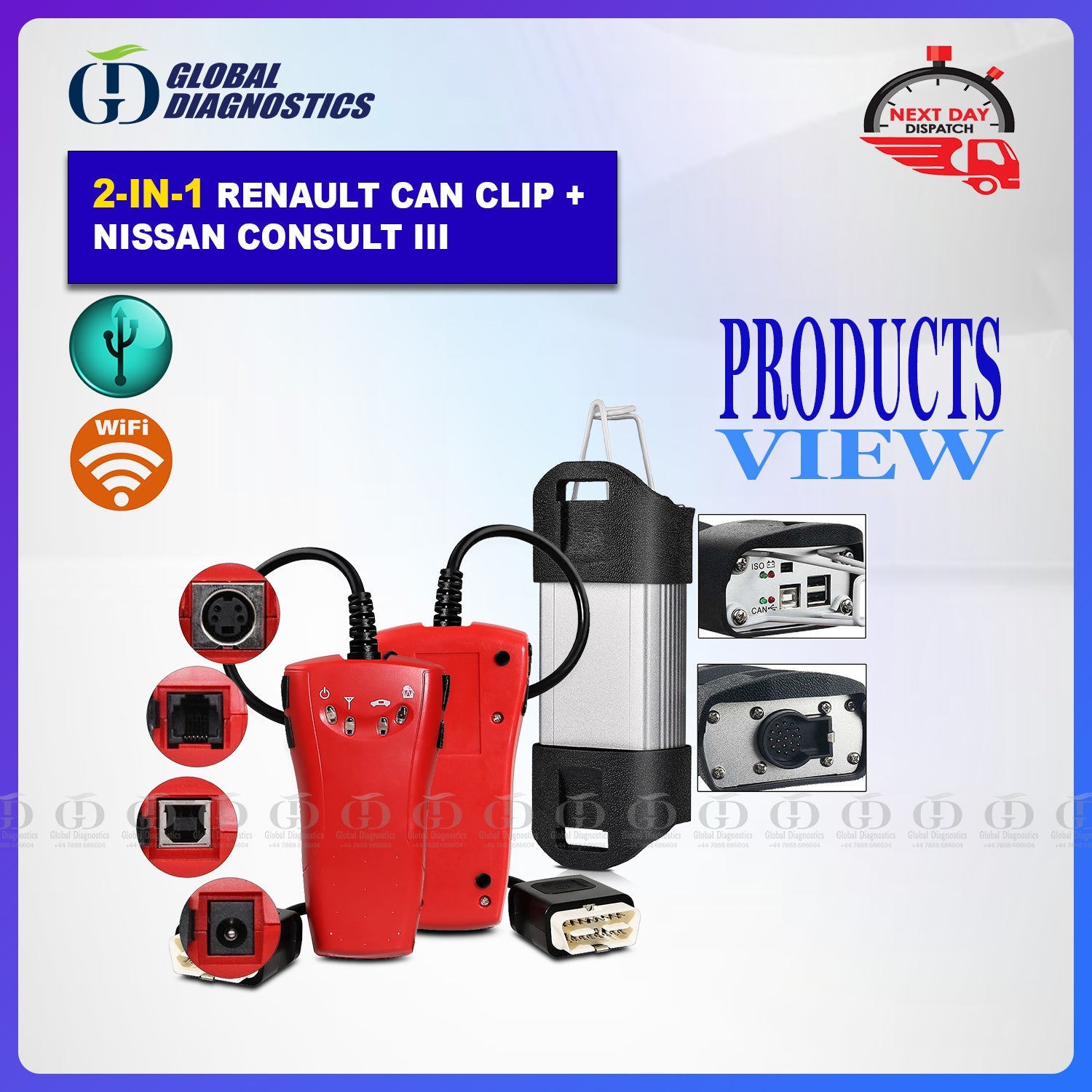 Renault CAN Clip V191 and Consult 3 III For Nissan 2 In 1