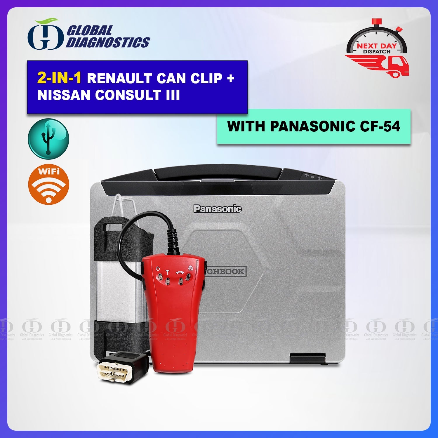 High Quality v227 Renault CAN Clip Diagnostic Interface With DELL