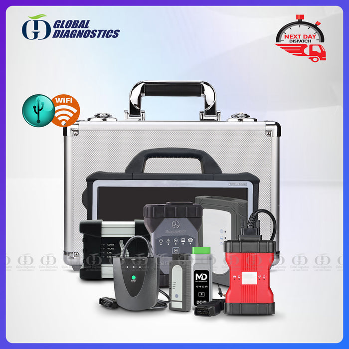 7-IN-1 MERCEDES C6 STAR XENTRY + BMW + ODIS + JLR + HONDA + TOYOTA + FORD Diagnostic Tools Full System with Flight Case