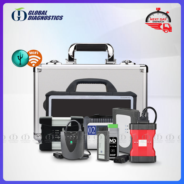 7-IN-1 MERCEDES C4 DOIP+BMW+ODIS+JLR+TOYOTA+HONDA+FORD Interface Full System with Flight Case