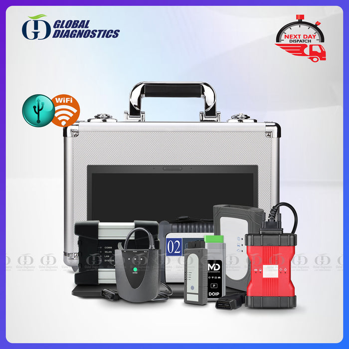 7-IN-1 MERCEDES C4 DOIP+BMW+ODIS+JLR+TOYOTA+HONDA+FORD Interface Full System with Flight Case