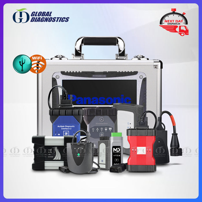 9-IN-1 MERCEDES C6 STAR XENTRY + BMW + ODIS + JLR + HONDA + TOYOTA + FORD + GM + PEUGEOT Diagnostic Tools Full System with Flight Case